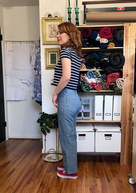 Vogue 2442 Calvin Klein Jeans made with Art Gallery Fabrics denim