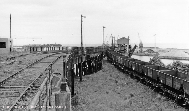 LNER Sunderland - South Dock Staiths and coal hopper wagons on 2nd August 1987