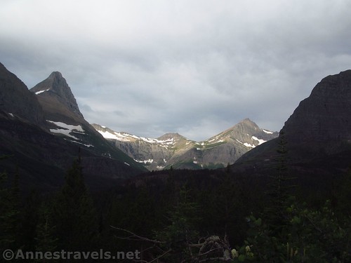 Peaks around the Swiftcurrent Glacier as seen from the meadows along the Iceberg Lake Trail, Glacier National Park, Montana
