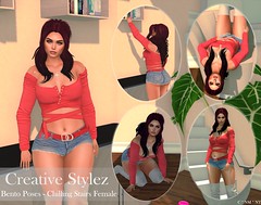 Creative Stylez - Bento Poses - Chilling Stairs Poses  Female -