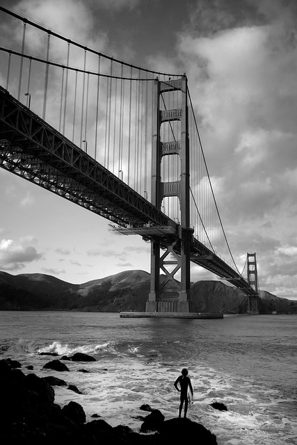 Golden Gate Surfer - Waiting for a wave.