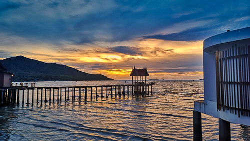 thailand sunset sea sky sun blue summer ocean light beautiful night bangsaray