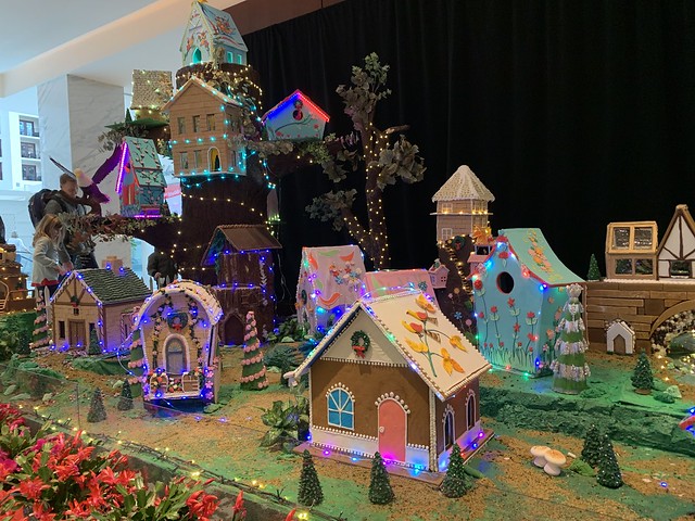 Gingerbread Tree House Village at Christmas on the Potomac Gaylord National Resort & Convention Center Marriott International in Maryland USA 2019
