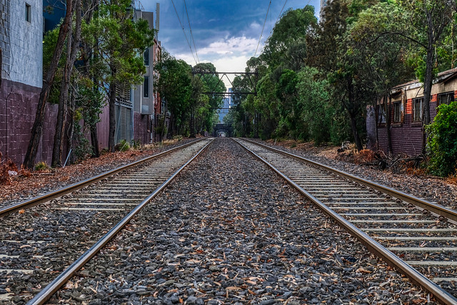 Railroad tracks in Melbourne, AU