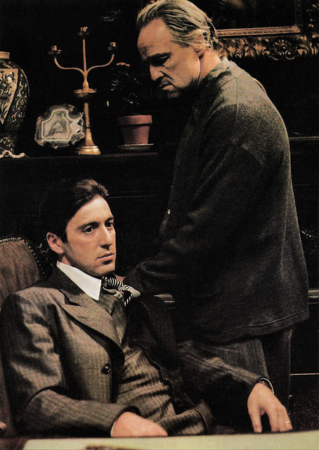 Al Pacino and Marlon Brando in The Godfather (1972)