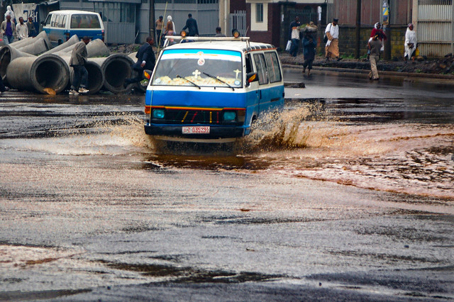 Heavy rains overstrain the sewers in Addis Ababa, Ethiopia.