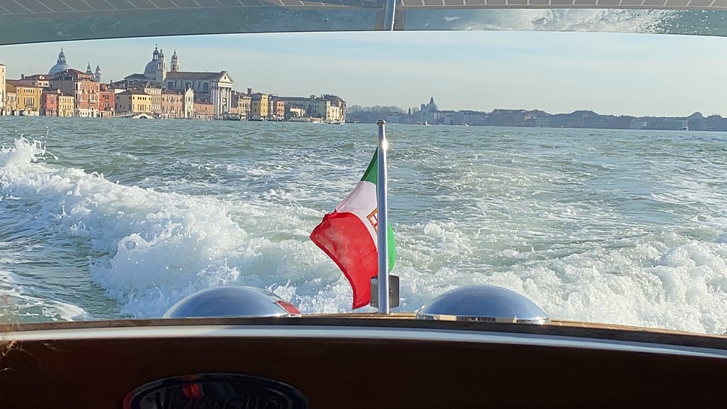 12/23/2019 Venice - water taxi out due to flooding.