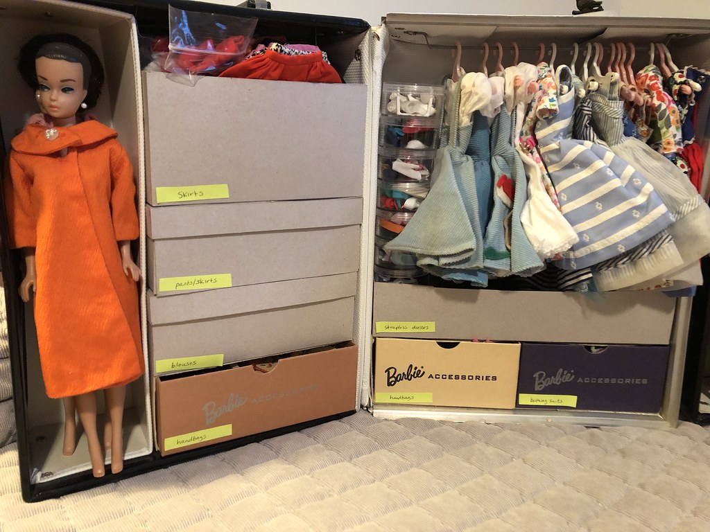 4. Barbie storage, I've been organizing my Barbie wardrobe …