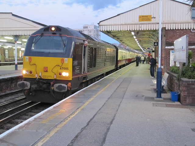 67005 on UK Railtours, The Cumbrian Fellsman working Eastleigh to Carlisle at Basingstoke 28/08/10