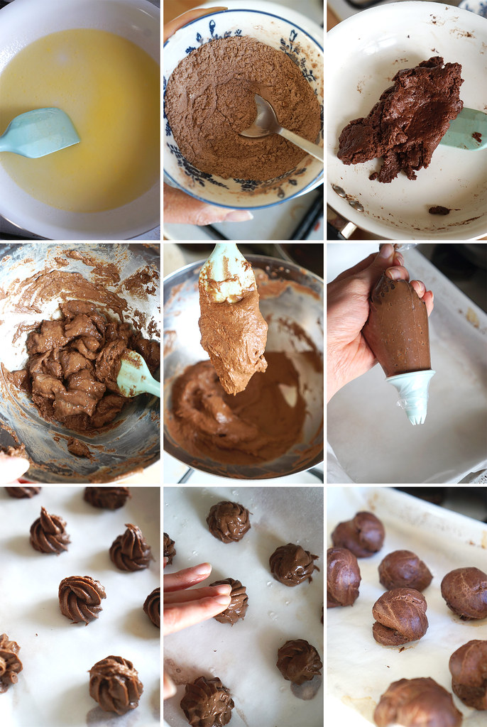 How to make perfectly airy inside gluten free chocolate choux pastry - step by step