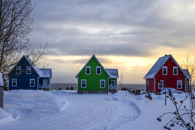 RGB Houses on the ocean