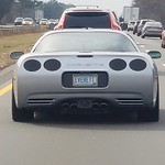 Everett's Car On I-95 southbound somewhere between Kenly, North Carolina and Dillon, South Carolina.  We were stuck in traffic heading south on I-95 in the Carolinas and this Corvette cut in front of us. We didn&#039;t mind so much because of the awesome license plate!