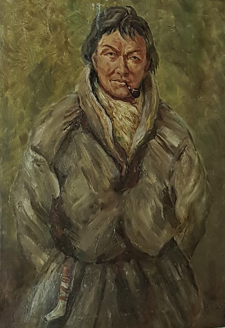 Sami people - oil painting curca 1950 - Lapon peuple Sami / Same