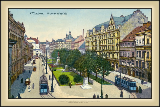 7456 R München. Promenadeplatz. Ottmar Ziher HHNO Z 3721 Künstlerphotochrom AK Zieher Gesetzlich Geschützt 1921. sent 10.V.1922.