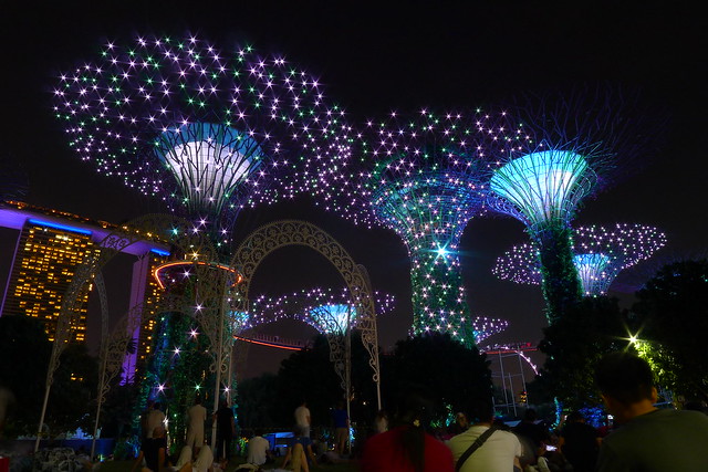 A free light show at Gardens by the Bay