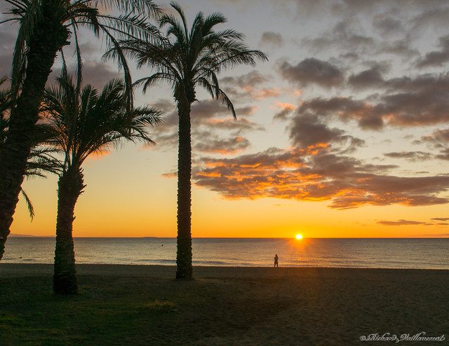 Sunrise, Lever du soleil, Torremolinos, Costa Del Sol, Espagne, Spain - 2914