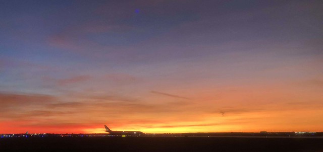 Sunset at Vantaa Airport