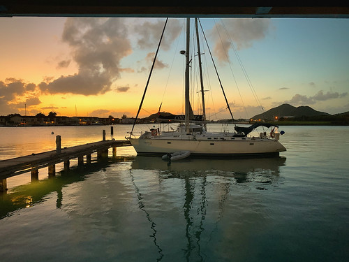 antigua caribbean sunset boat