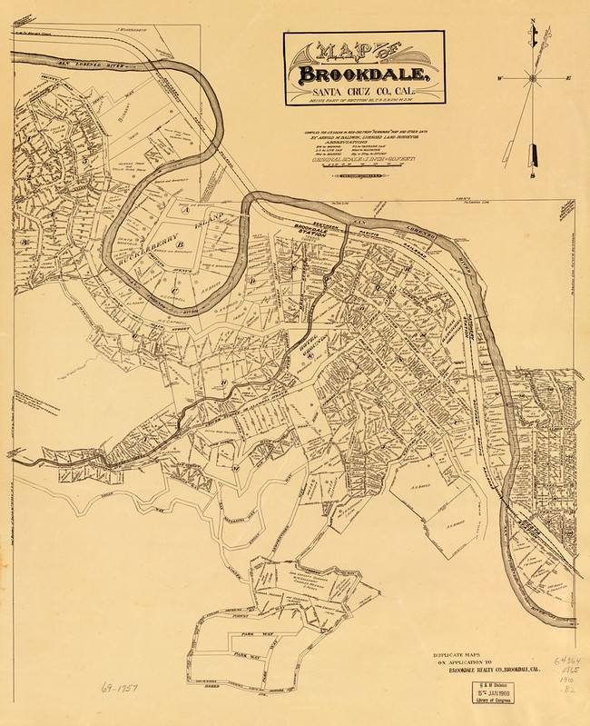 Santa Cruz Map Brookdale 1910 ct002169