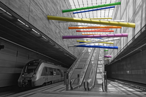 Colorful straws at Citytunnel Leipzig