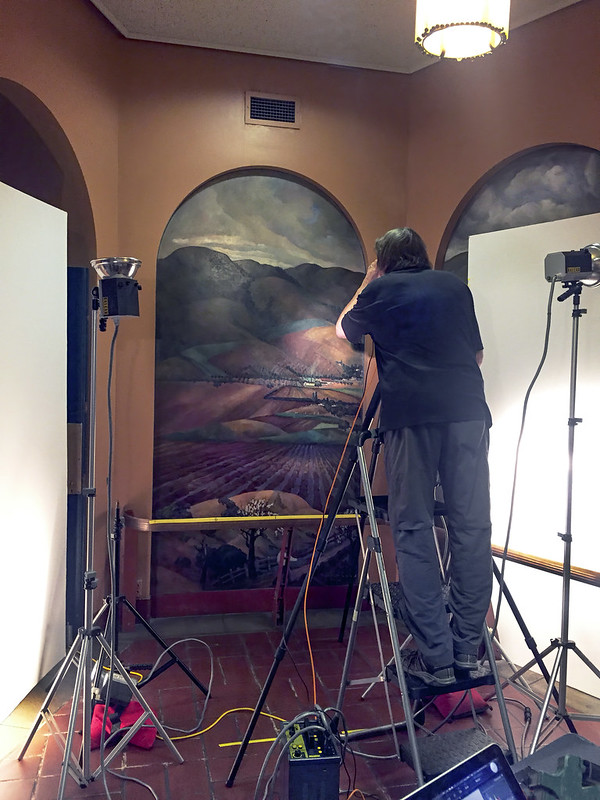 Photographing Coit Tower Murals for US District Courthouse, San Francisco