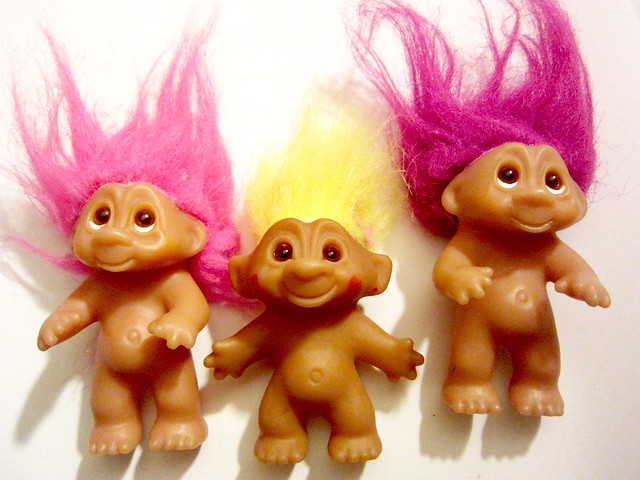 A Troll Doll x 3 D.A.M. trollings toys of Danish origin auction on tradera