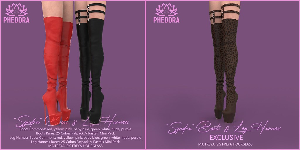 Phedora for The Epiphany ~ "Syndra" Boots &  Leg Harness Gacha Set ♥