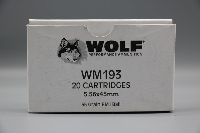 5.56x45mm, 55gr FMJ, Wolf Gold White Box