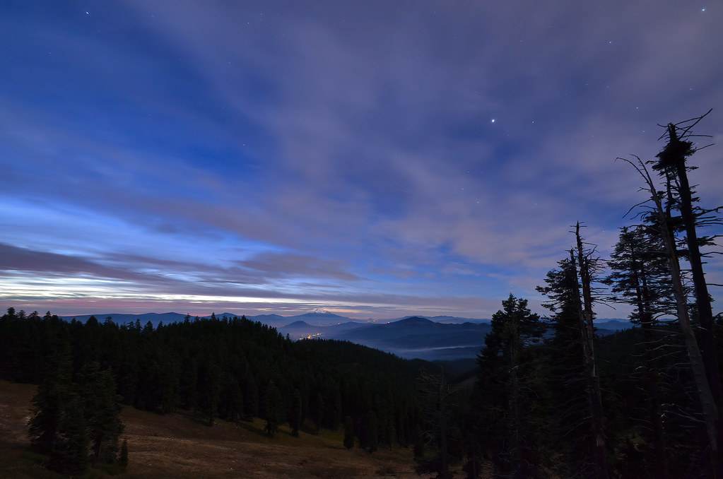Before the dawn -- Mt. Shasta from Mt. Ashland