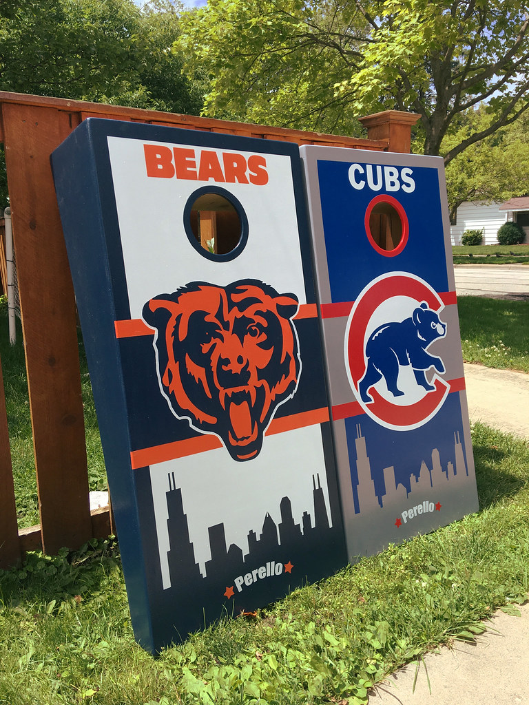 chicago bears cornhole boards