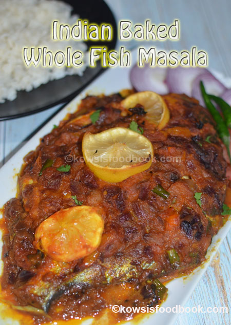 Indian Style Baked Whole Fish Masala Ready