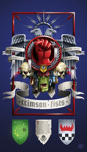ilustración digital warhammer40kfanart crimson fists rogal dorn pedro kantor