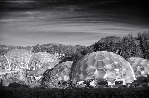 edenproject cornwall biomes domes blackandwhite bw dramatic uk architecture canon eos50d tamron 1750mm dome greenhouse