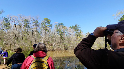 Visitors on a guided birding hike.
