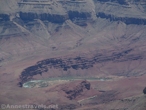 Close up of the Colorado River as seen from the Point Royal Trail, Grand Canyon National Park, Arizona