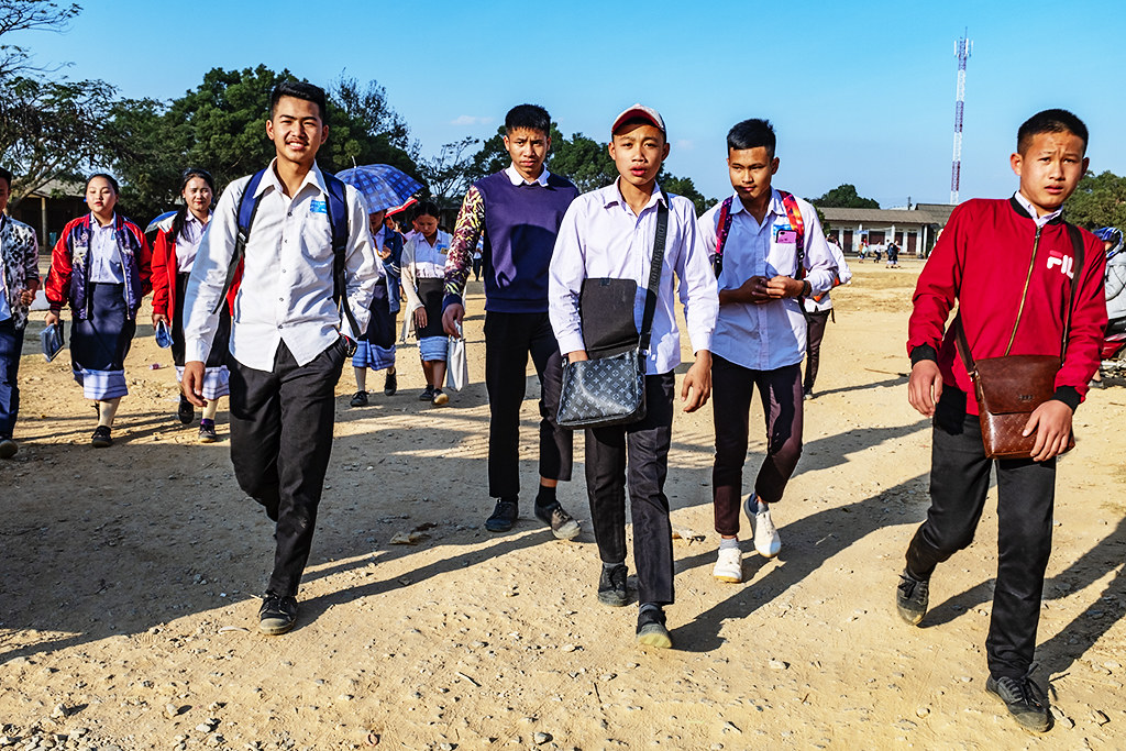 Teen boys at Sisophon School--Phonsavan