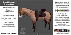 Elite Equestrian Animesh RealHorse Rideable Quarter Horse Western Style
