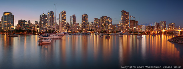 Vancouver Skyline at Dusk Panoramic