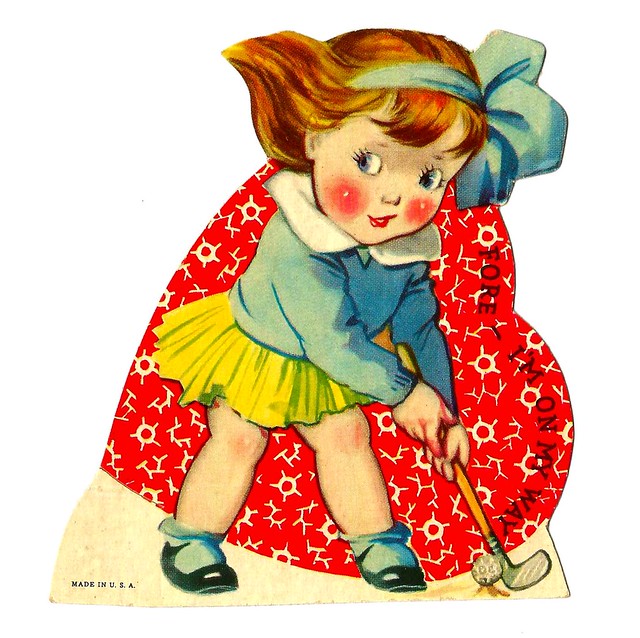 Vintage Child's Valentine Card - Fore - I'm On My Way, Made In USA, Circa 1940s