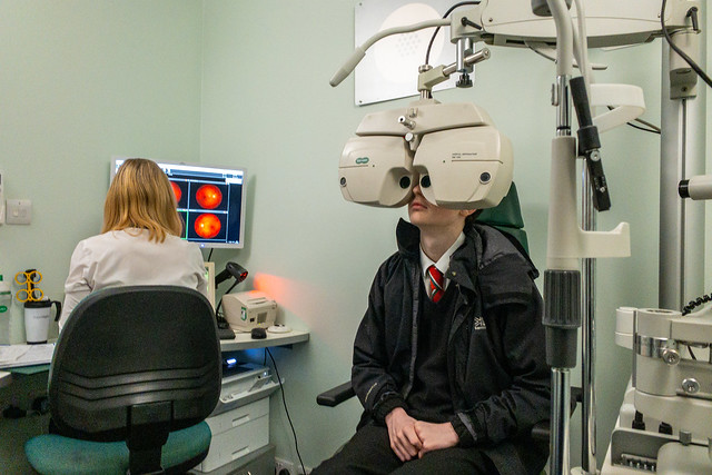 Eye test at the opticians