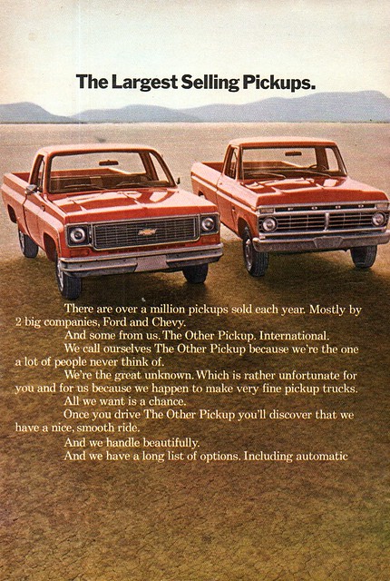1973 International Harvester Pickup Truck Page 1 USA Original Magazine Advertisement