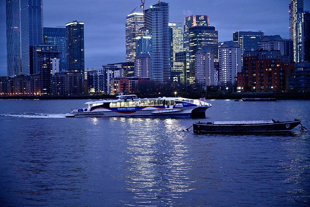Early morning Thames Clipper on the River Thames