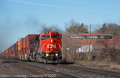 CN 2166 with #148 passing Ingersoll Cheese