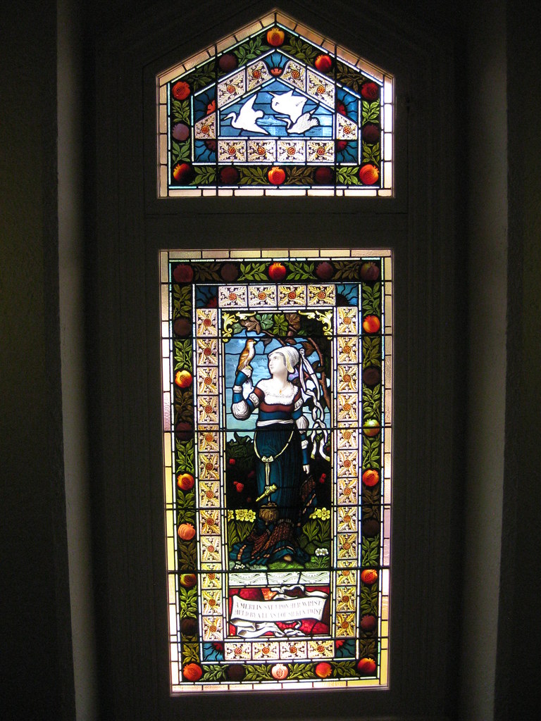 “The Lay of the Last Minstrel” Stained Glass Window by William Montgomery; "Warwilla" Modern Gothic Queen Anne Mansion - Corner St Kilda Road and Beatrice Street, Melbourne