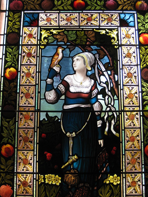 Detail of “The Lay of the Last Minstrel” Stained Glass Window by William Montgomery; 