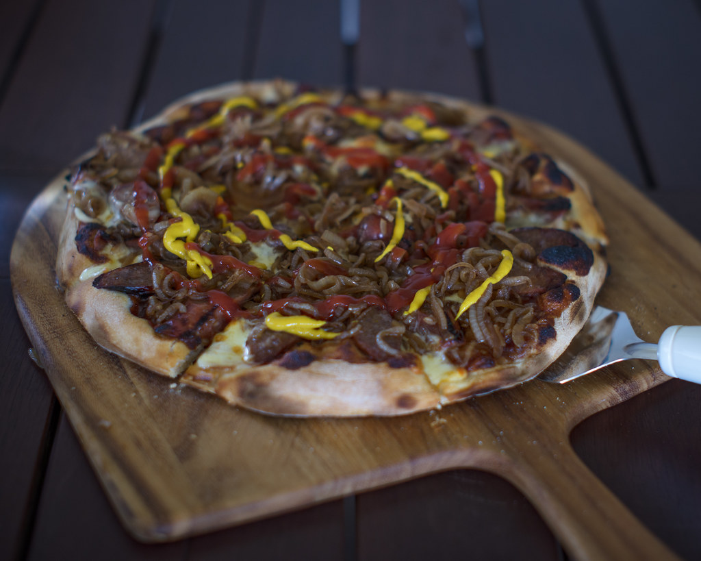 Aust day special.... sausage sizzle pizza........  about as bogan as we go.
