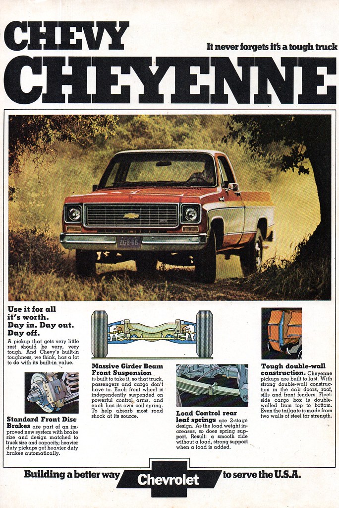 1974 Chevrolet Chevy Cheyenne Pickup Truck USA Original Magazine Advertisement