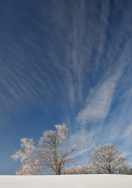 Winter sky above Jeseníky Mts.