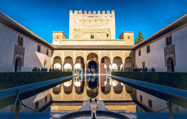 Patio de los Arrayanes (Court of the Myrtles), Alhambra, Granada, Spain