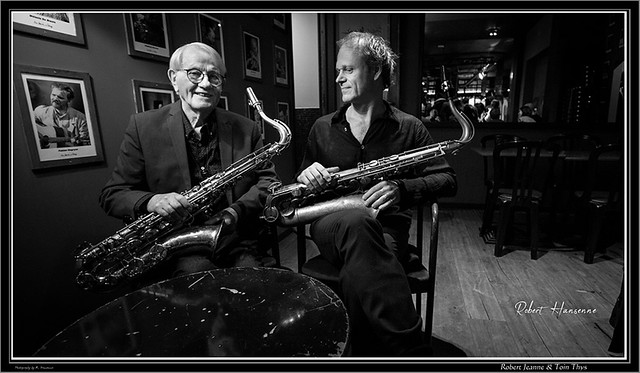 Two generations of Belgian saxophonist